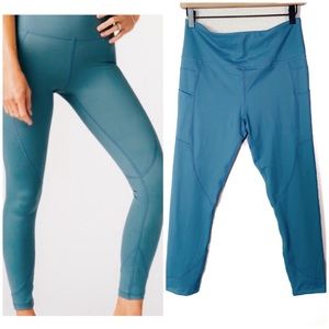 Zyia•turquoise blue light & tight pocket leggings